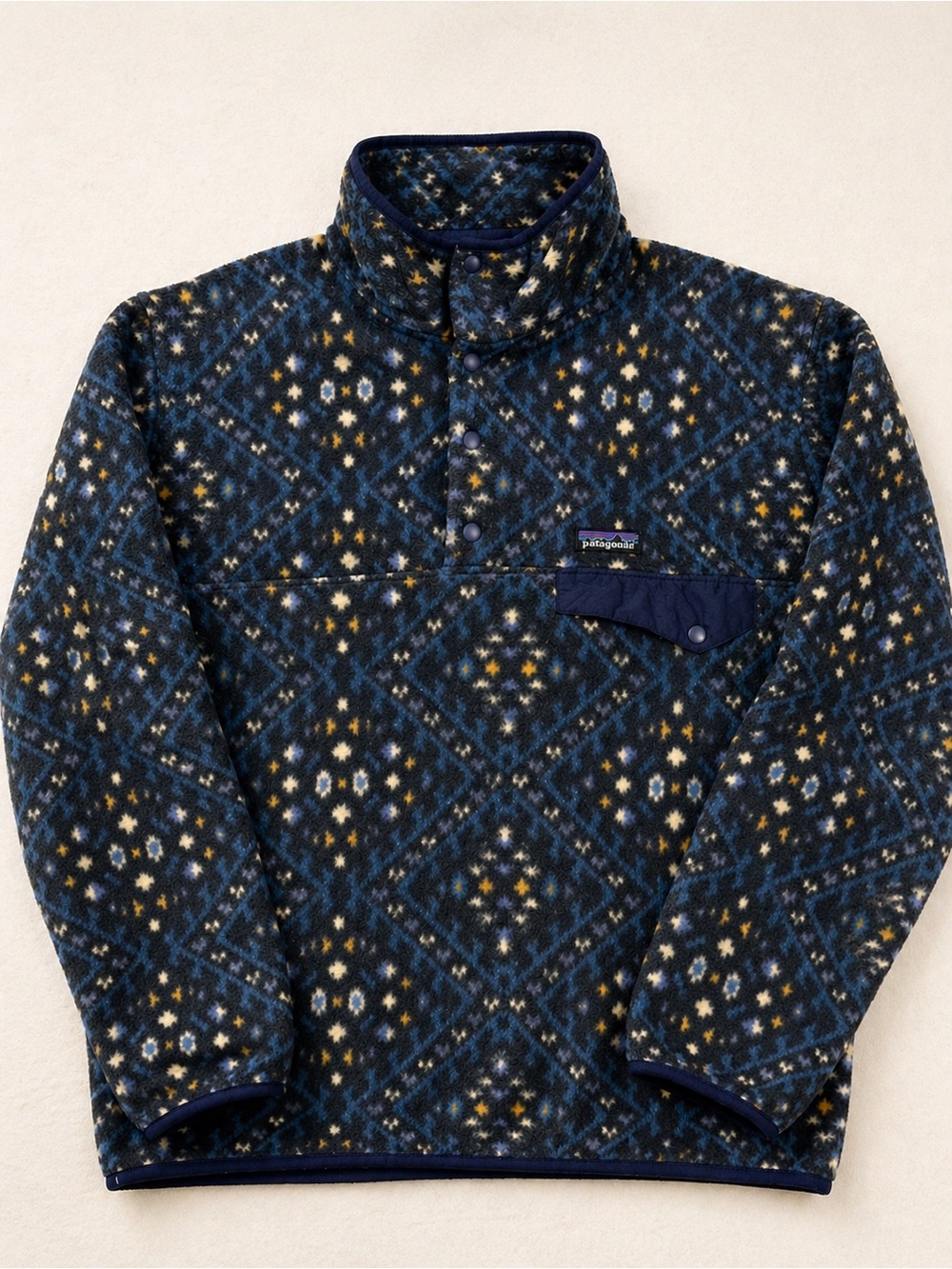 Patagonia Synchilla Snap-T Howl Stone Blue Fleece‎ M Pattern 25580